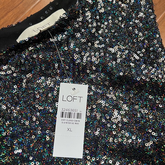 NWT Loft women's XL Black sequin tank - Picture 2 of 7
